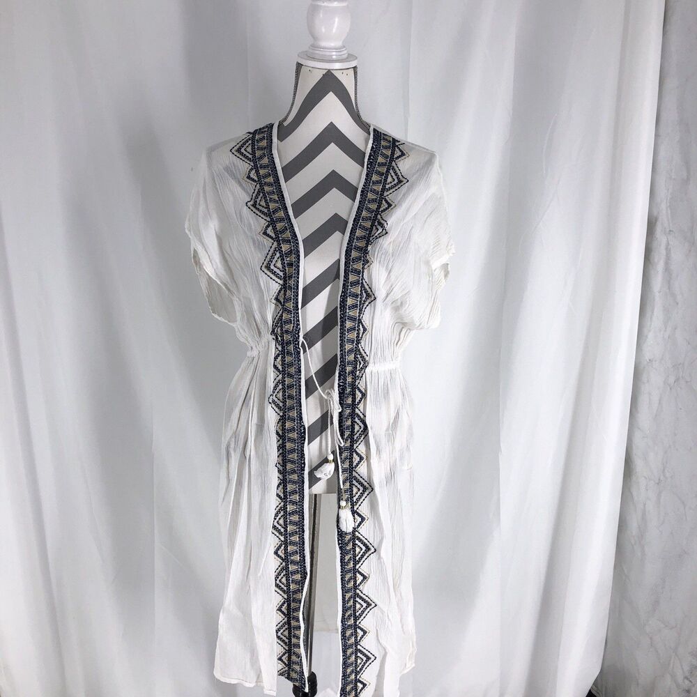 Merona Women's Lightweight Embroided Boho Swim Coverup Size Small
